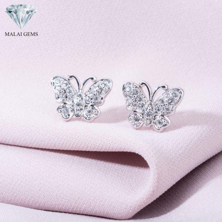 malai-gems-ต่างหูเพชร-เงินแท้-silver-925-เพชรสวิส-cz-เคลือบทองคำขาว-รุ่น21005327-แถมกล่อง-ต่างหูcz-ต่างหูเงินแท้