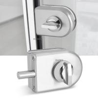 10~12mm Glass Door Lock Latch Stainless Steel Shower Room Door Bolt Latch Rotary Knob Open/Close Sliding Door Simple Window Door Hardware Locks Metal