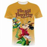 Fun And Fancy Free Disney 3D Print Mens Clothing Summer Fashion Short Sleeve T-shirts Women Cartoon Anime Boy Girl Kids Tee Top