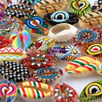 【CW】▲  11-22mm Color Pattern Beads Necklace Supplies Jewelry Making Accessories