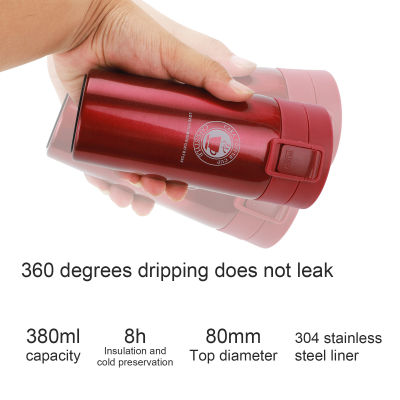 380ml Coffee Mug Leak-Proof Stainless Steel Travel Thermal Cup Portable Car Thermo Vacuum Flasks Tea Water Bottle for Gifts