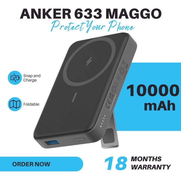 COD】 Anker 633 Magnetic Wireless Charger (MagGo) 2-in-1 Charging Station  Detachable Power Bank