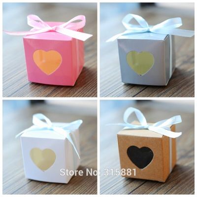 Heart window wedding candy box  Paper Box candy box wedding favor bag Party favor box  20pcs/lot Tapestries Hangings