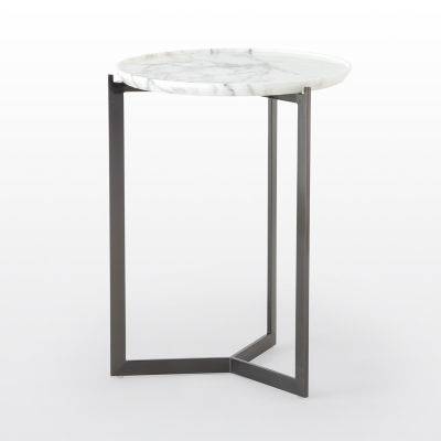 Modernform โต๊ะข้าง WEBB S47.2*H60 ขาสแตนเลสสีดำ08AF TOP หินอ่อนสีขาว WGZZ