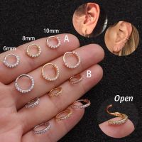 1PCS CZ Hoop Earring Cartilage Earrings Tragus Jewelry Rope Septum Piercing Hinge Hoop Nose Piercing Jewelry nose ring hoop Body jewellery