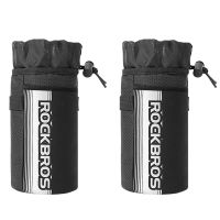 ROCKBROS 2X Bike Water Bottle Holder Bike Bag Handlebar Stem Bag Bicycle Cup Drink Storage Pouch Bag for Mountain Road Bike