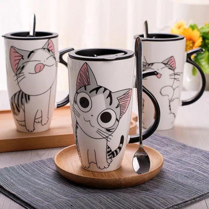 drop-shipping-600ml-creative-cat-ceramic-mug-with-lid-and-spoon-cartoon-milk-coffee-tea-cup-porcelain-mugs-nice-gifts