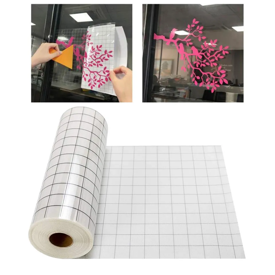 Vinyl Transfer Paper Tape Roll with Alignment Grid Application Tape for  Silhouette Cameo Cricut Adhesive Vinyl