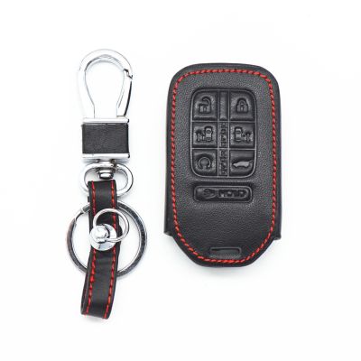 dvvbgfrdt WFMJ Toy layer Leather 7 Buttons Assesories Smart Remote Key Chain Cover Case Fob For 2018 2019 Honda Odyssey elite EX
