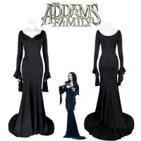 ❀ 【In Stock】New 3XL The Addams Family Morticia Addams Dress Sexy Dress Elegant Black Cosplay Suit