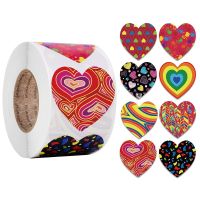 100-500Pcs Heart Shaped Stickers Seal Labels Stickers Scrapbooking Gift for Package and Wedding Decoration Stationery Sticker Stickers Labels