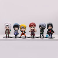 【cw】Q Version Naruto 6 Pack Cartoon Naruto Sasuke Standing Car Decoration Car Center Console Hand-Made Model ！