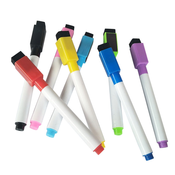 ปากกาไวท์บอร์ดสีขาว8ชิ้น-เซ็ต-ปากกาไวท์บอร์ดปากกามาร์กเกอร์บอร์ดยางลบเครื่องเขียน