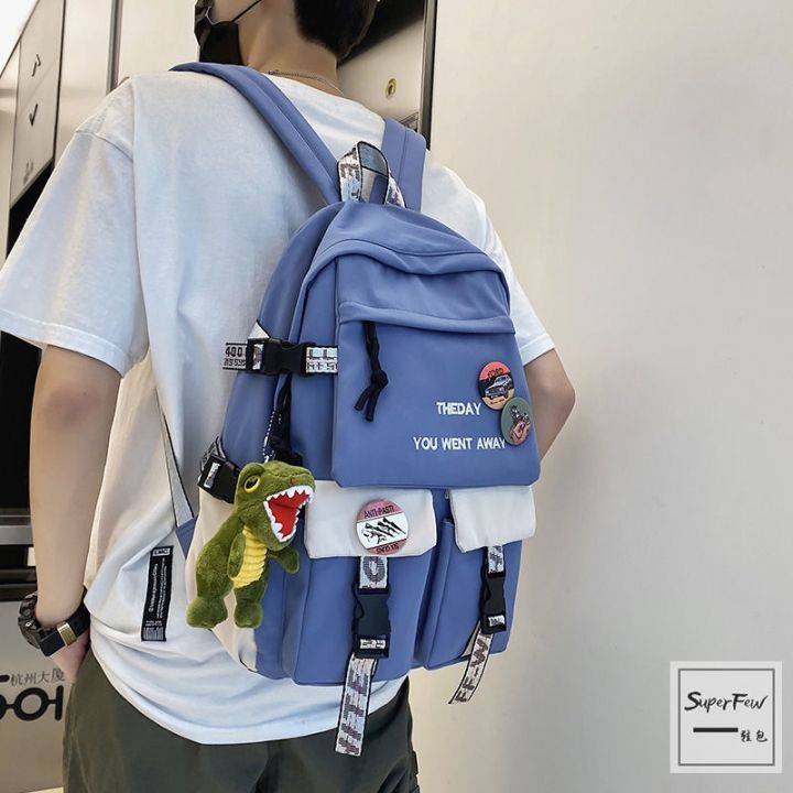 ชายน้ำ-han-edition-กระเป๋าเป้สะพายหลังกระเป๋าชายนักเรียนม-ปลายของโรงเรียนประถมศึกษาโลโก้ยอดนิยมกระเป๋าเป้สะพายหลังกันน้ำความจุมาก