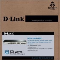 D-Link Smart Managed Switches 24-port UTP 10/100/1000Mbps, 4-port 10G SFP+ รุ่น DGS-1510-28X