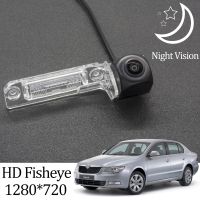 bklnlk✧□  Owtosin 1280x720 Fisheye Rear View Skoda sedan MK2 2008-2015 Reverse Parking Accessories