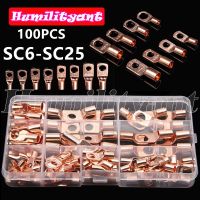 [HOT ZHKKZZLWWG 510] 100Pcs ทองแดง Lugs SC6 6 SC6 8 SC10 6 SC10 8 SC16 6 SC16 8 SC25 6 Bare Cable ไฟฟ้าลวด Crimp Lugs Assortment