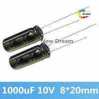 ระบบเสียง FM 1000UF 10V P3.5MM 8*20มม. แบบดั้งเดิมใหม่10ชิ้นตัวเก็บประจุแบบอิเล็กโทรไลติก