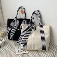 Women Canvas Bag Casual Solid color Tote Cotton Cloth Fabric Handbag Vintage Large Capacity Shoulder Bag Shopping Bags For Girls