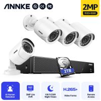 Annke H.265 + ชุดระบบกล้องรักษาความปลอดภัย8CH 5MP 4ชิ้น2MP กล้องบันทึกเชื่อมต่อเครือข่ายความละเอียดสูงกลางแจ้ง IP66ระบบการบันทึกภาพของกล้องวงจรปิดกันน้ำ