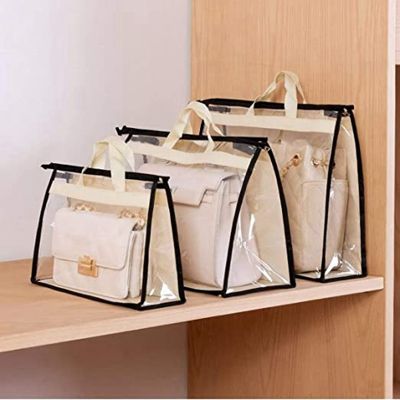 8 Pcs Handbag Dust Bags Clear Purse Storage Organizer for Closet Small to Extra Large Dust Free Zipper Storage Bag