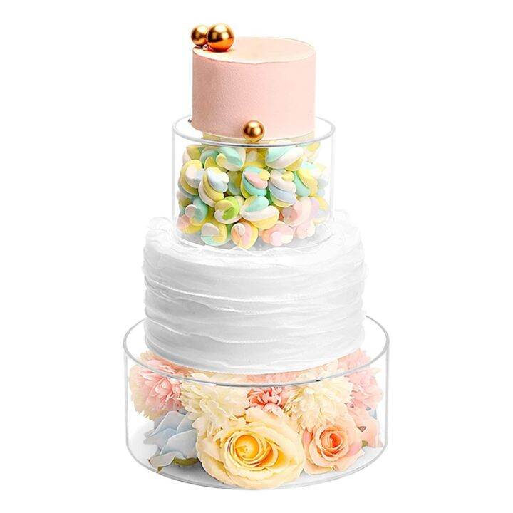 clear-acrylic-cake-stands-fillable-cake-box-round-cake-display-box-with-lid-decorative-centrepiece-box-for-wedding