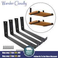 Wander Cloudly ชั้นวางของ4ชิ้น,ชั้นวางของเหล็กชั้นแขวนผนังทันสมัยรองรับการตกแต่ง DIY ชั้นวางของหนาที่ยึดชั้นลอยสำหรับร้านค้าบ้าน