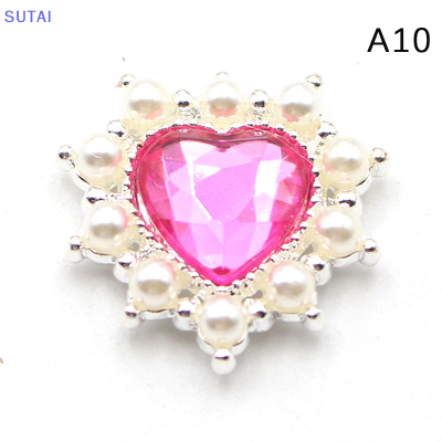 💖【Lowest price】SUTAI กระดุมตกแต่งหัวมุกรูปหัวใจทำมืออุปกรณ์ตกแต่งกระโปรงเสื้อผ้าเครื่องประดับ