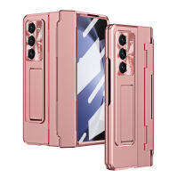 YIQIAN เคส Samsung Galaxy Z Fold 5 ชิ้น,เคสป้องกันบานพับ (ปกป้องหน้าจอตัว) ดีไซน์แบบชิ้นเดียวมีขาตั้งเลนส์กล้องถ่ายรูปเคสโทรศัพท์พีซีเพรียวบางรวมทุกอย่างสำหรับ Z พับ5 2023