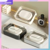 YESMILE 2pcs พลาสติกทำจากพลาสติก จานสบู่ แบบสองชั้น ระบายน้ำด้วยตัวเอง ที่วางฟองน้ำ ละเอียดอ่อนและละเอียดอ่อน สีขาวสีดำ เคสประหยัดสบู่ ท็อปเคาน์เตอร์