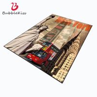 Bubble Kiss Carpet For Living Room American Retro Nostalgia Style Bedroom Carpet New York Landscape Pattern Customized Rugs