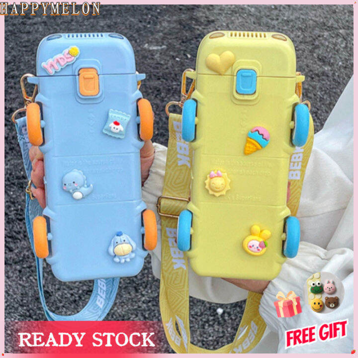 Creative Cute Mobile Phone Straw Water Bottle With Strap Portable