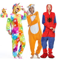 Kigurumi for Men Women Couple Pyjamas Winter Jumpsuit Kids Pajamas Spider Fox Panda Onesie Pijama Childrens Overalls Homewear