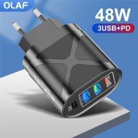 【Taotao Electronics】 OLAF USB Type C Charger Quick Charge 3.0อะแดปเตอร์โทรศัพท์มือถือสำหรับ iPhone Samsung Xiaomi Huawei แท็บเล็ต Fast Wall 4พอร์ต