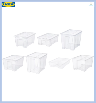 กล่อง กล่องพลาสติกใส กล่องเก็บของอเนกประสงค์ พร้อมฝาปิด มีหลายขนาดให้เลือก SAMLA ซัมล่า (IKEA)