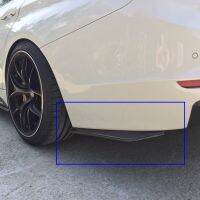 【CW】Car rear bumper spoiler 2pcs universal ABS material bright black collision diffuser angle separator protector automatic side fin