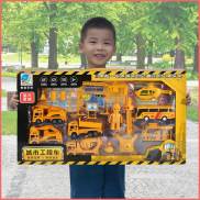 Bộ đồ chơi mô hình xe công trình TOMATO cho bé trai Cần cẩu, Xe Ben, Xe Tải