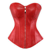 caudatus ladies faux leather corsets for waist pu overbust corsets busties with zipper plus big size burlesque sexy lingerie