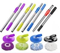 Spin Mop Pole Handle Replacement for Floor 360 Degrees Rotating Floor Mop Pole No Foot Pedal Version Handle Cleaning Tool Kit