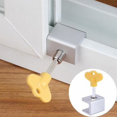 Adjustable Window Lock Sliding Door Padlock Anti-theft Stop Alloy Door Frame Security Lock with Keys Home Office Window Stopper Kids Safety Protection