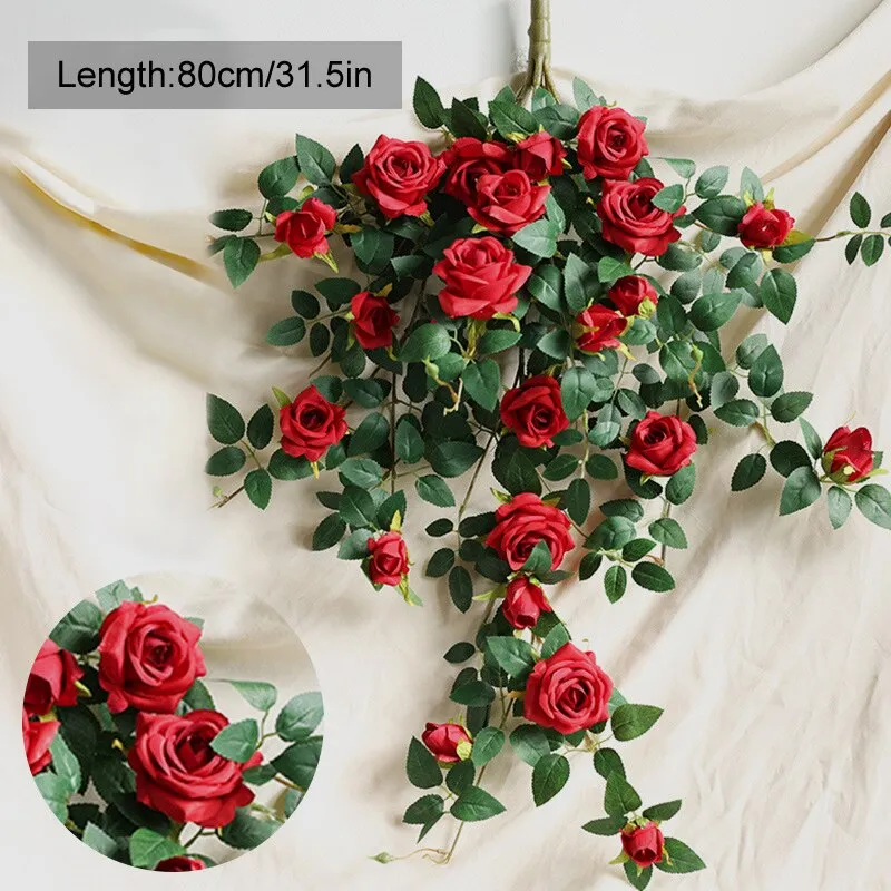 Artificial flowers rose vine 175cm/69in Hanging Plants Silk