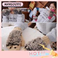 MAXG Outdoor Animal Women Girls Gloves Knit Cotton Winter Warm Mittens Hedgehog Shape