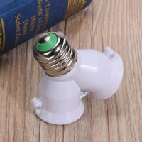 2 In 1 Double E27 Socket Base Bulb Extender Splitter Contact Adapter Converter Plug Halogen Light Lamp Bulb Holder Copper