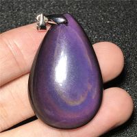 Wholesale Natural Rainbow Obsidian Pendant For Women Men Lucky Safety Amulet Stone Crystal Silver 30-35Mm Beads Jewelry AAAAA