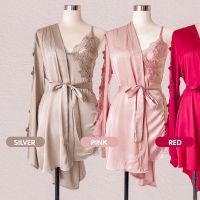 (FREE: S-M) ARABELLA Sleepwear Set with Kimono Robe