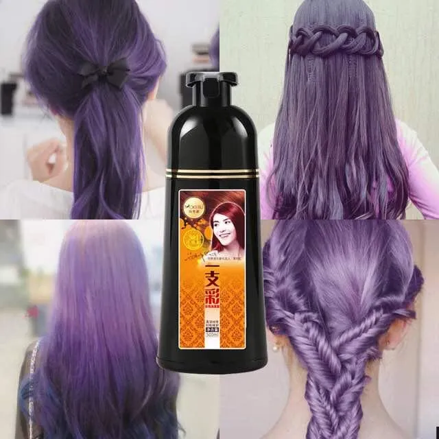 Free Loose Powder) Mokeru Purple Hair Color Dye Shampoo for Men Women 500ML  | Lazada Singapore