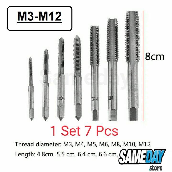 Hand Tap Alat Membuat Drat Dalam M3-M8 5Pcs - Handtap M3-M12-Mata Tap ...