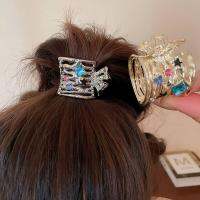 Y2K Simple Diamond Clasp Clip New Trend Back Head Spoon High Horsetail Fixed Hairpin Commuter Hair Accessories Girl