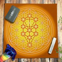 ❄▣ Dropshipping Velvet Tarot Tablecloth Kabbalah Tree Altar Cloth Pagan Witchcraft Seven Chakras Flower of Life Oracle Card Pads