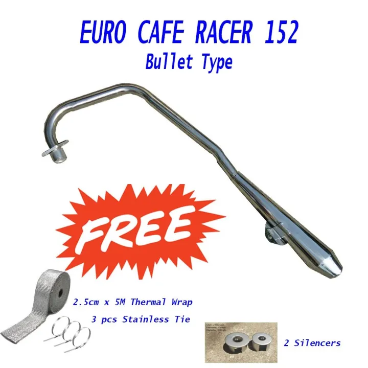 Euro Café Racer 152 Bullet Pipe Type Muffler for Euro Café Racer 152